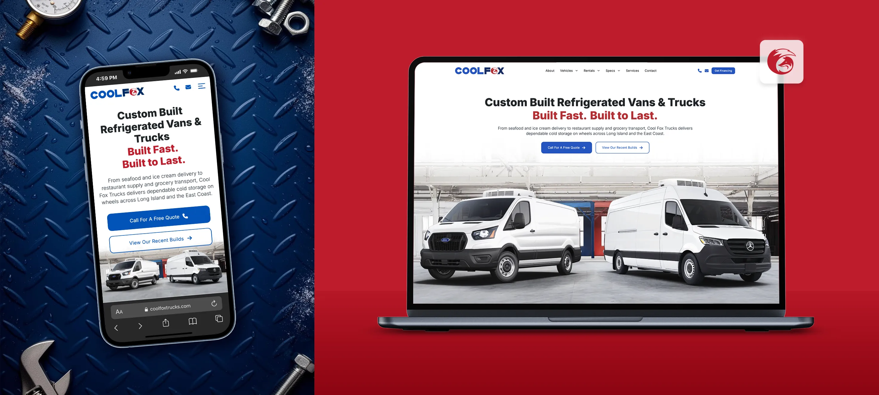 CoolFox Refrigerated Vehicles redesigned website