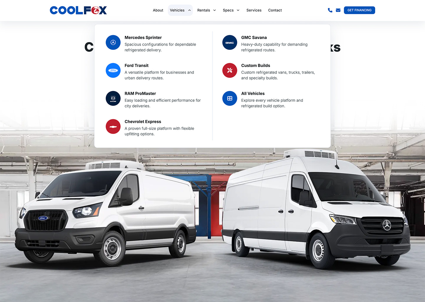 Redesigned Cool Fox desktop and mobile navigation