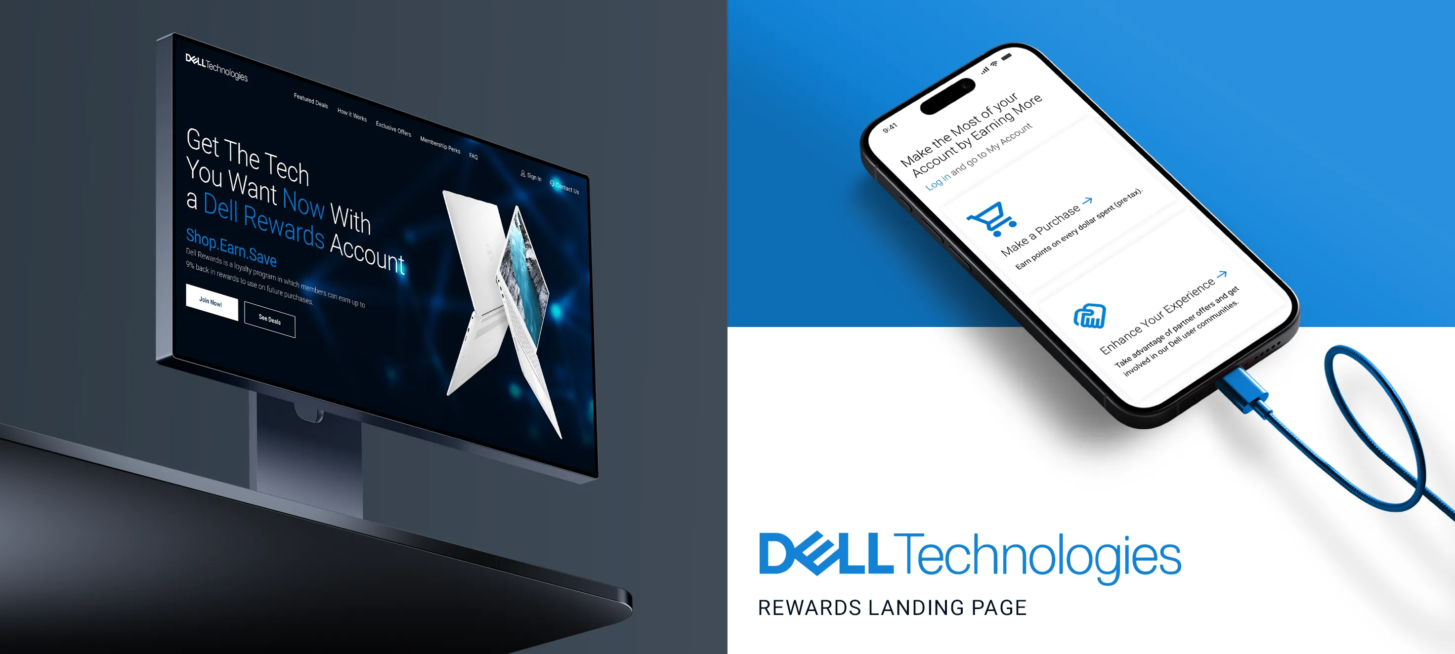 Dell Technologies rewards landing page display