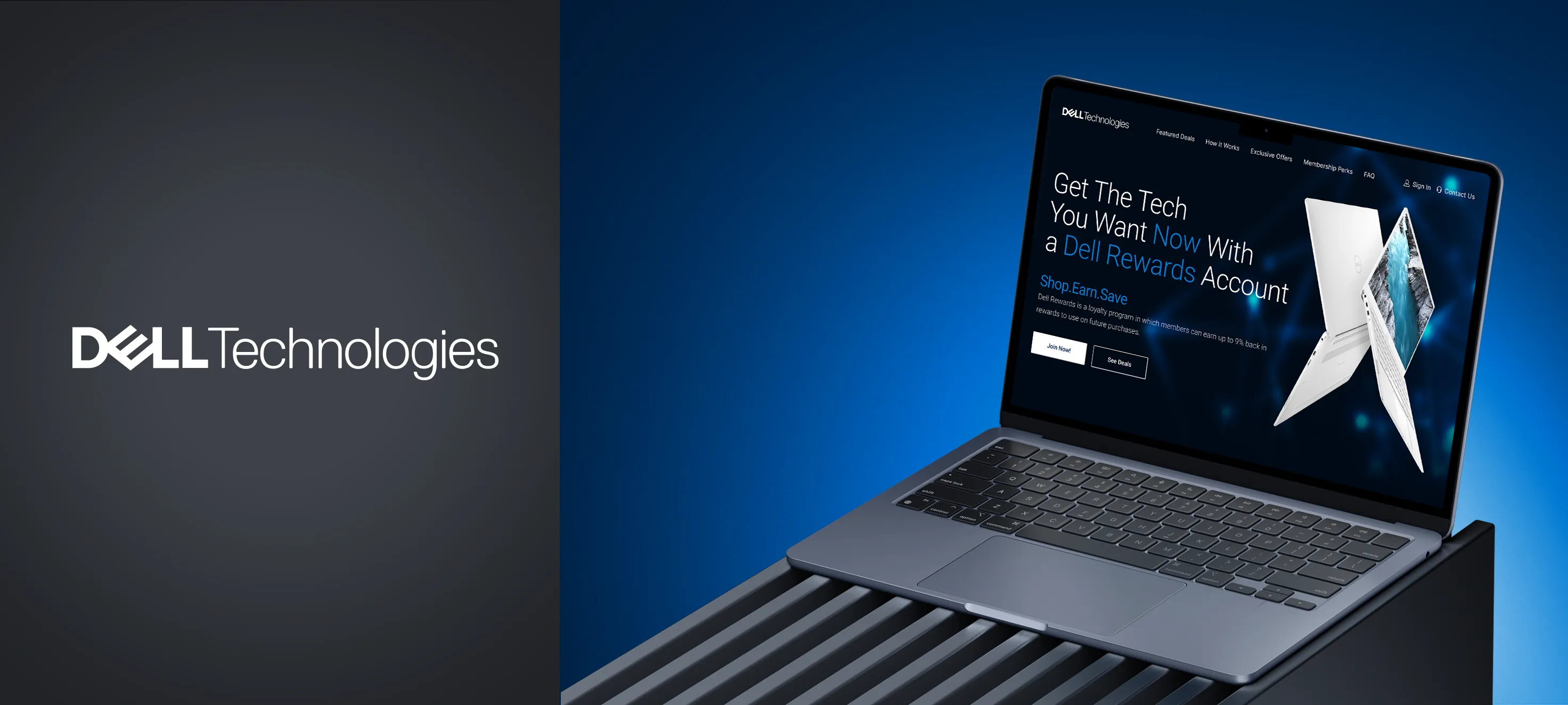 Dell Technologies rewards landing page display