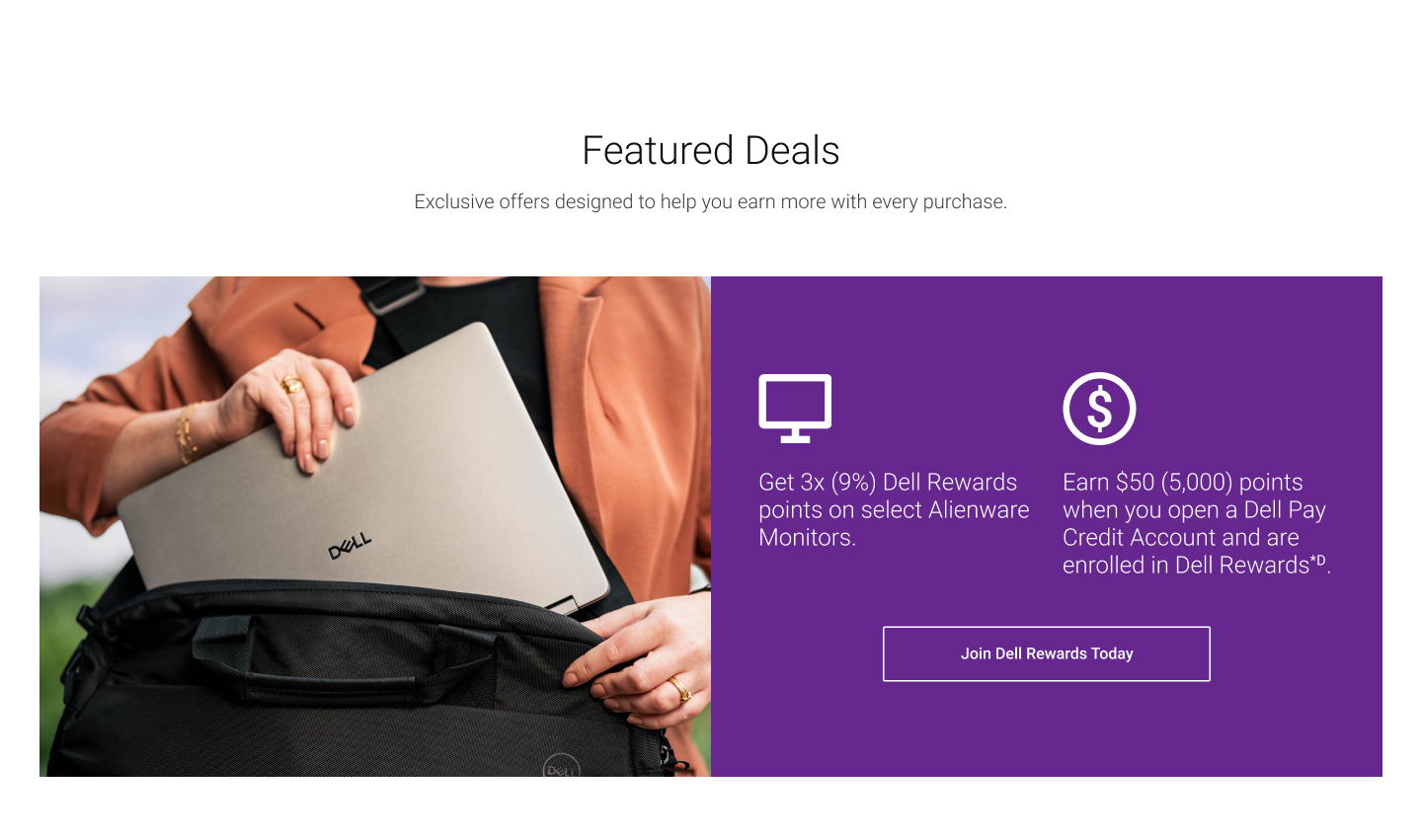 Dell Rewards final featured deals section