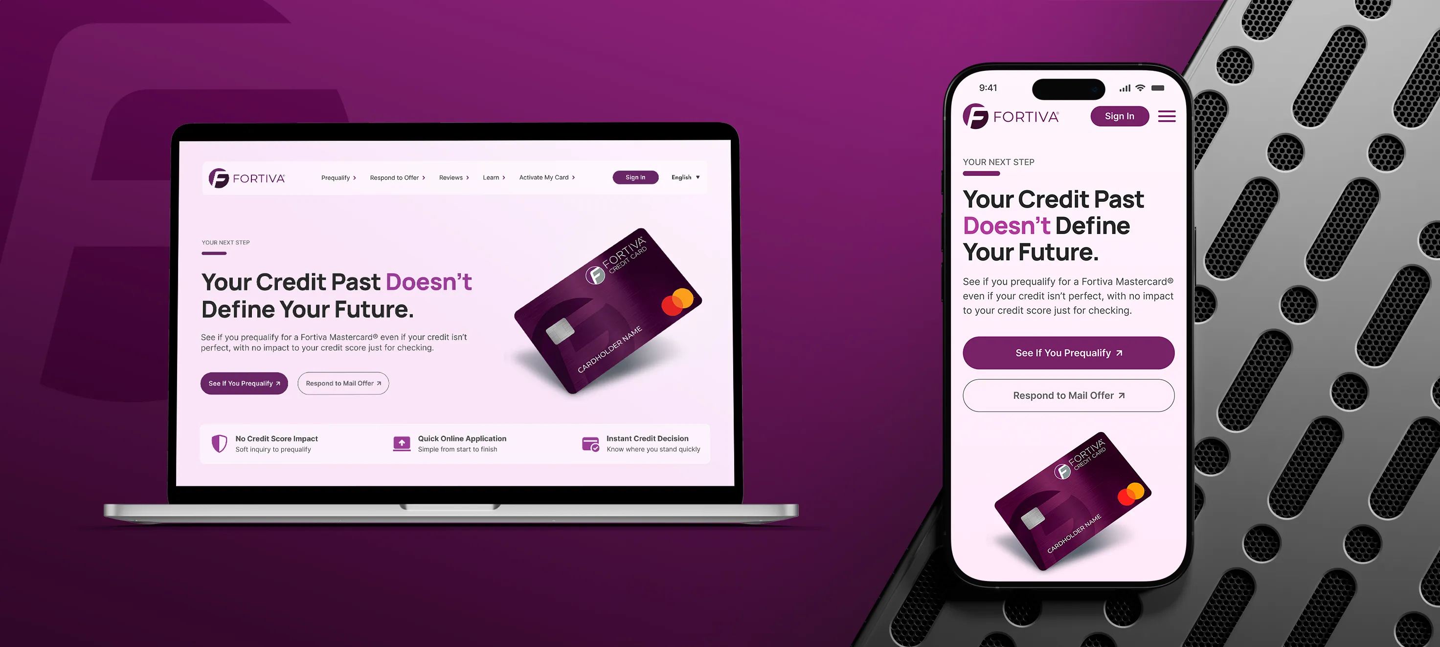 Fortiva Mastercard redesigned website