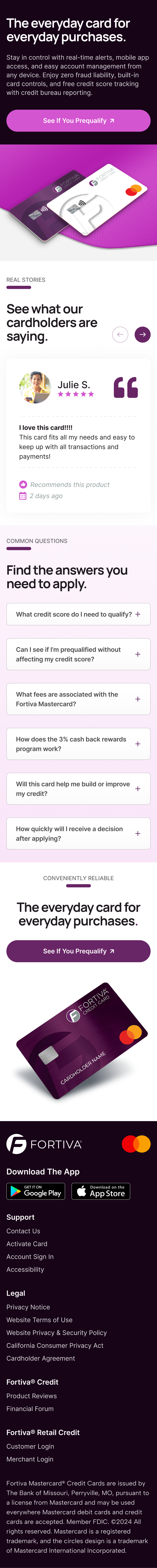 Fortiva mobile screen walkthrough 3