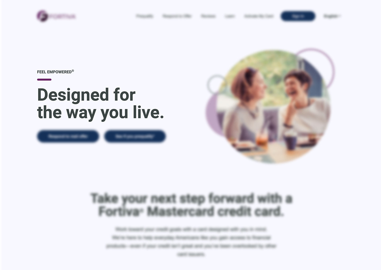 Original Fortiva hero with the headline Designed for the way you live