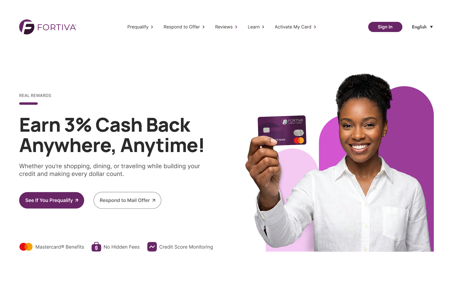 Fortiva landing page preview
